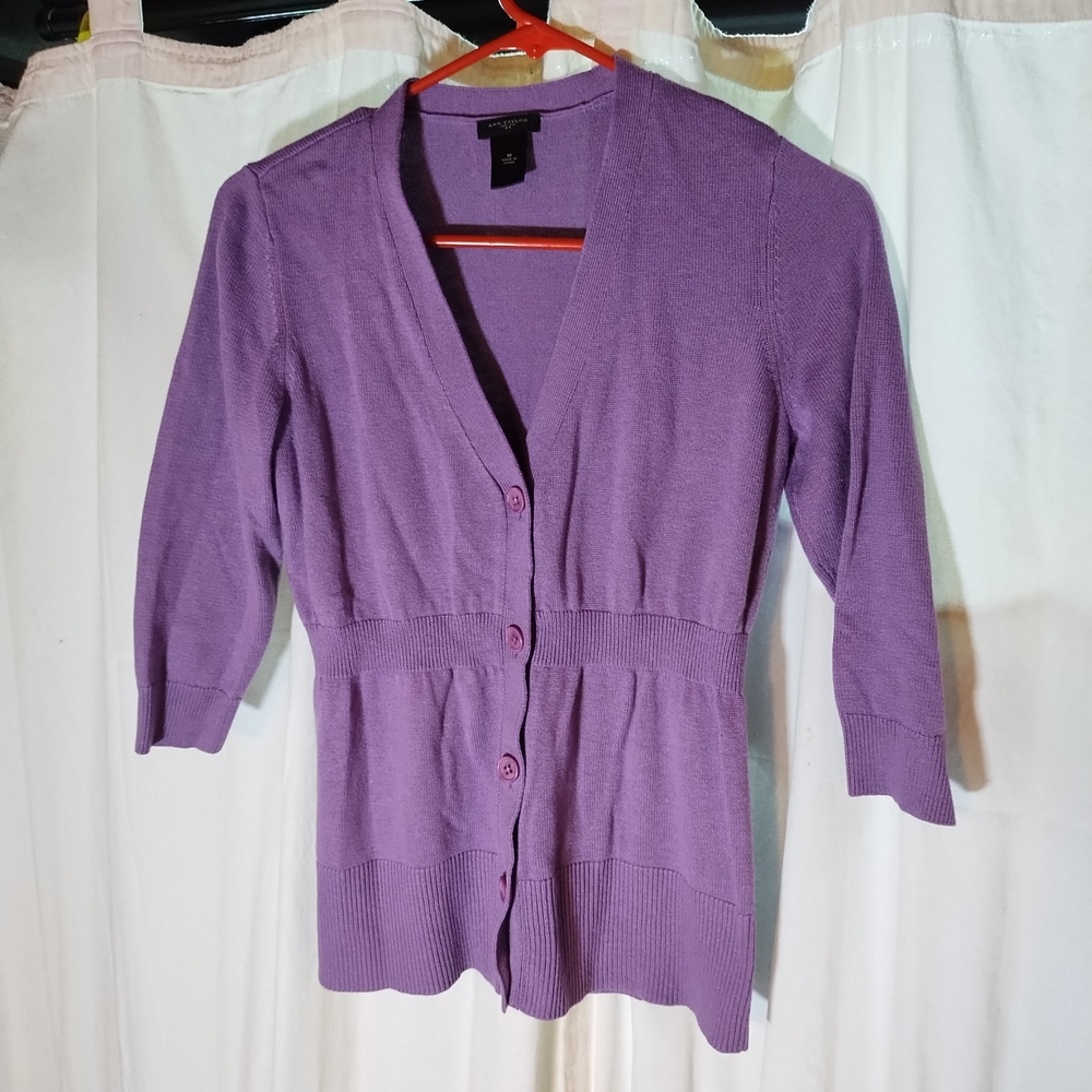 Ann Taylor Purple Cardigan Sweater